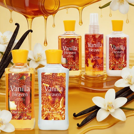 Vanilla Body Lotion Set with Glycerin — Nourishing Moisturizer for Women & Men, Lasting Vanilla Fragrance, 3 oz Travel Size & 10 oz Home Size, Couple Skincare Gift for Birthdays & Holidays