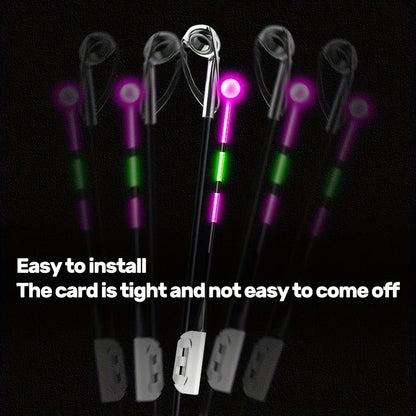 Fishing Bite Indicator Pole Tip Lights 5PCS – Gravity Sensing Color-Change Hook Alert, High-Visibility LED Night Fishing Indicators for Sea Fishing, Raft Fishing & Platform Fishing (Battery Not Included)
