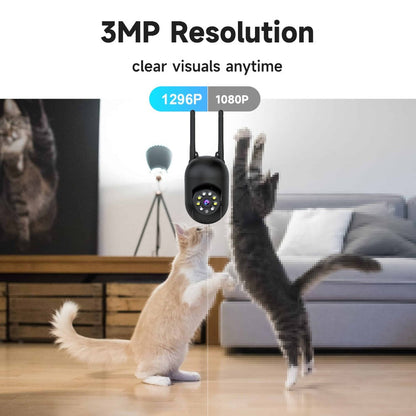 3MP AI Indoor Security Camera 4 Pack – Dual Band 2.4G/5G WiFi, AI Motion Detection with Audio Alert, Full-Color Night Vision, Two-Way Audio, Cloud Storage, Wall Mount Home Surveillance System
