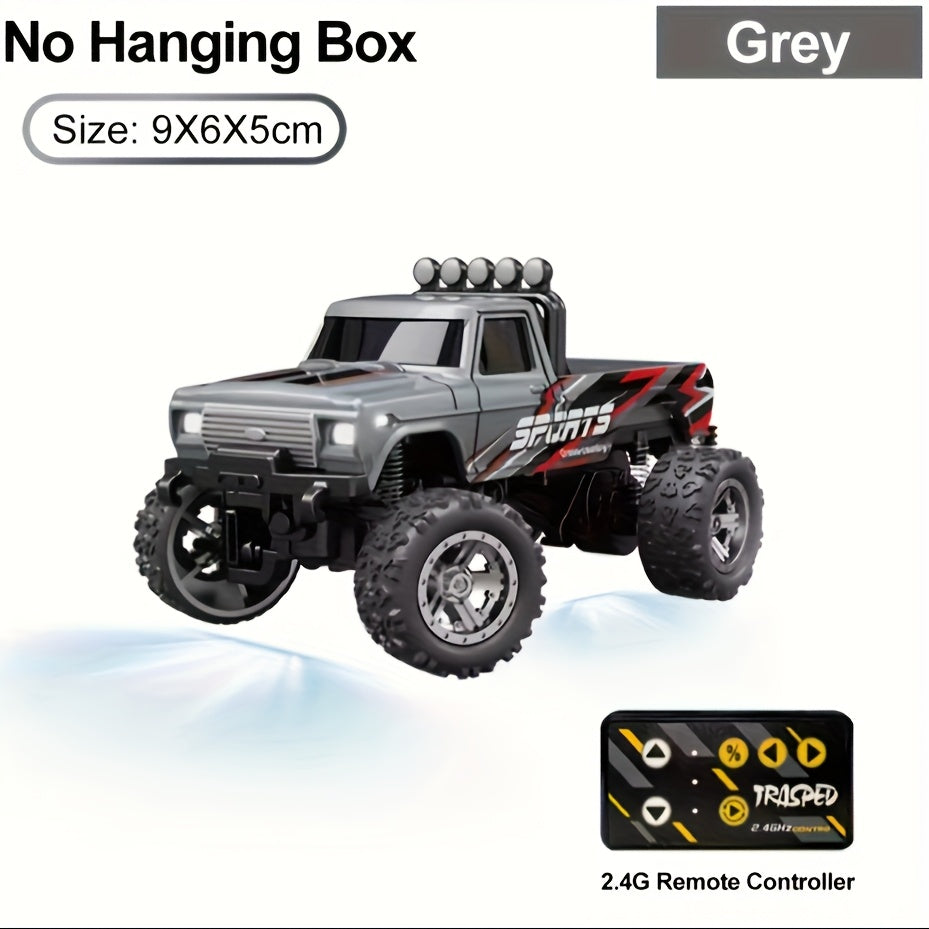 Remote Control Car, 1:64 Scale Alloy Mini Off-Road Truck with 2.4GHz Control, Shock Suspension, Running Lights and Five Colors