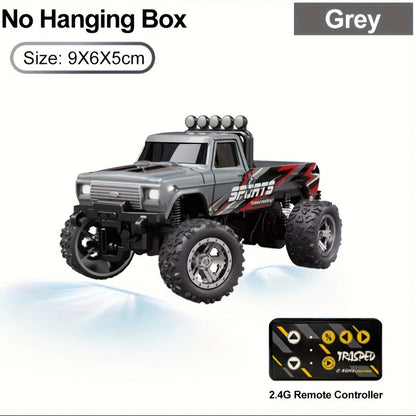 Remote Control Car, 1:64 Scale Alloy Mini Off-Road Truck with 2.4GHz Control, Shock Suspension, Running Lights and Five Colors
