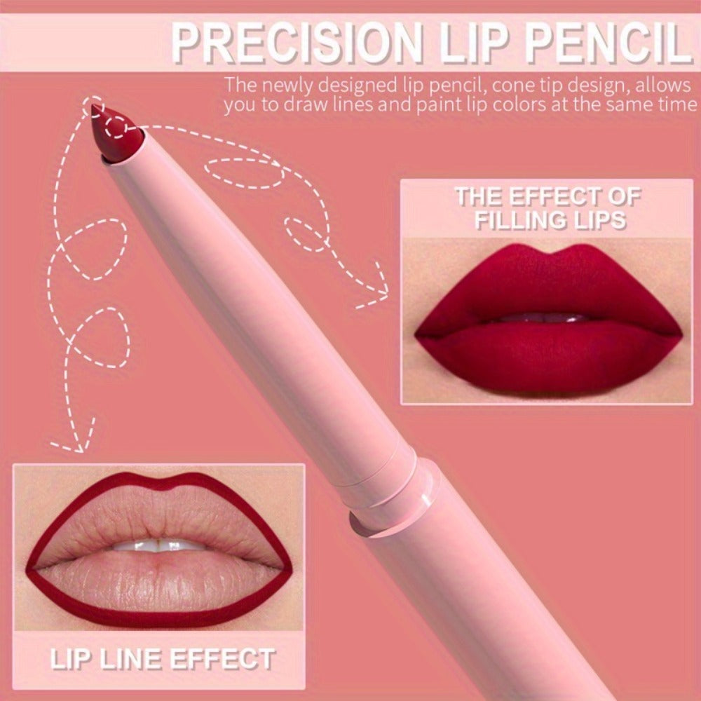 Twelve-Piece Lip Liner and Lip Color Pencil Set with Nude-to-Bold Visible Shades in the 12 Colors Option