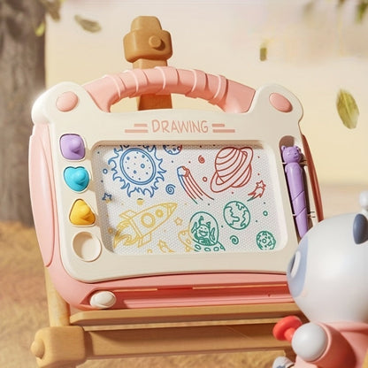 Kids Drawing Board with 4 Stamps 4 Holders and 1 Pen Educational Doodle Board Toy for Boys Girls Toddlers Learning Art Table Desk Birthday Gift