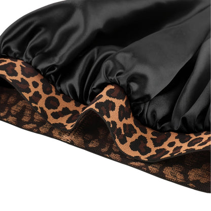 Four-Piece Leopard Print Pillowcase and Sleep Accessory Set with Three Exact Standard-Size Patterns
