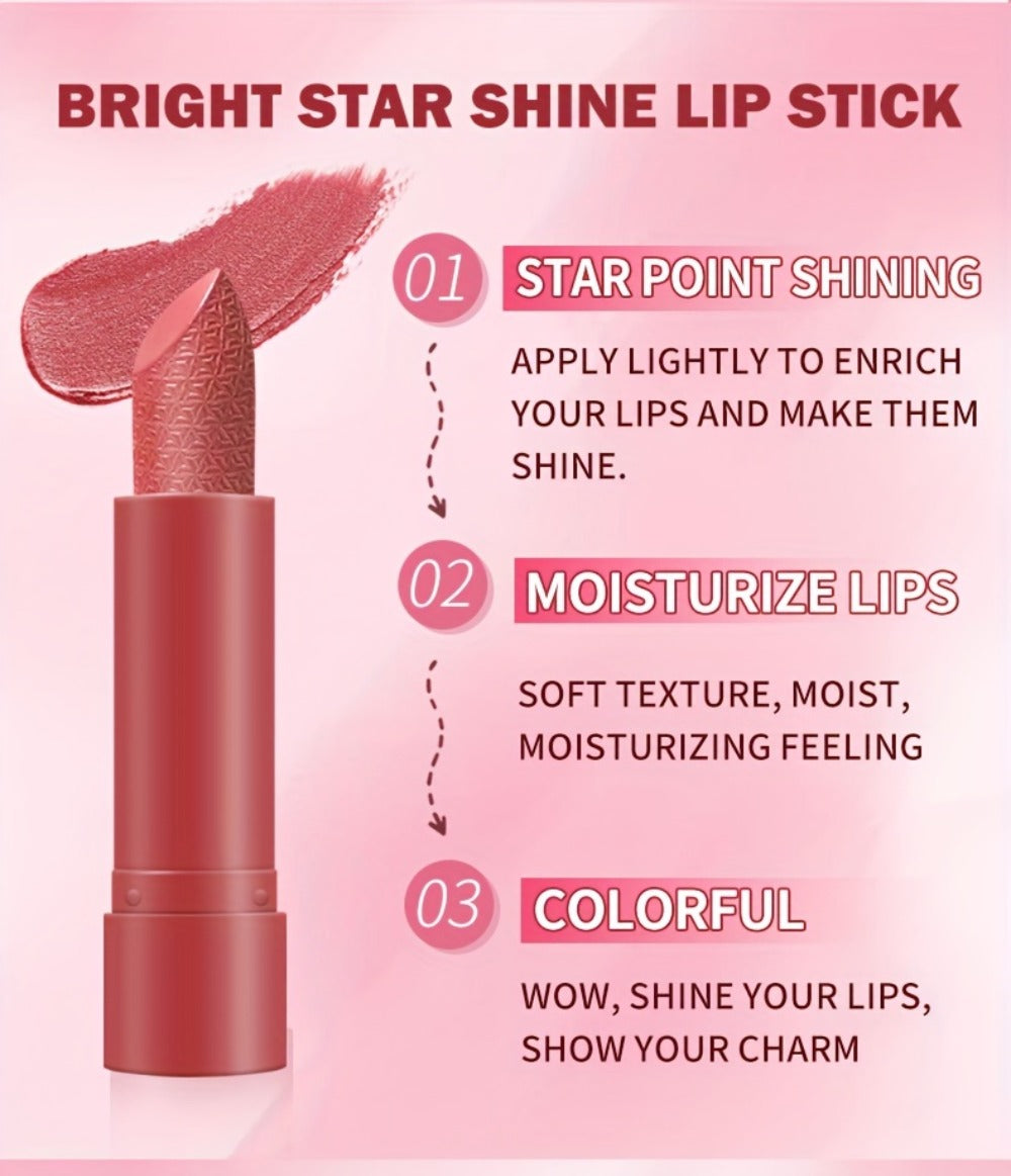 Lipstick Set, Sexy Kiss 6-Piece Sparkling Shimmer Bullet Collection in a Pink Presentation Box