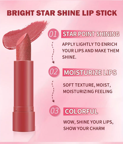 Lipstick Set, Sexy Kiss 6-Piece Sparkling Shimmer Bullet Collection in a Pink Presentation Box