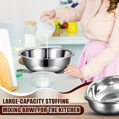 Extra-Large 40 cm Mixing Bowl with 12 cm Depth and Two Preserved Checkout Labels for Kitchen Prep