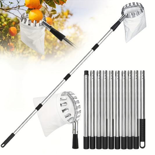 Fruit Picker | Telescoping Pole with Basket Apple Mango Orange Tree