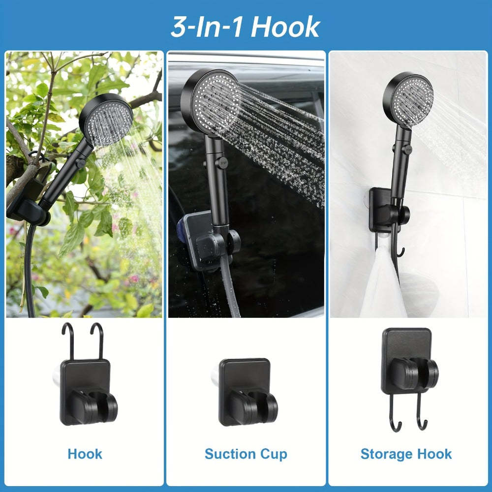 Portable Camping Shower - 6000mAh Battery, 120-Min Runtime, 6 Spray Modes, Smart Display, for Camping, Car Washing, Pet Cleaning, Hiking & Beach