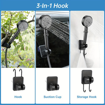 Portable Camping Shower - 6000mAh Battery, 120-Min Runtime, 6 Spray Modes, Smart Display, for Camping, Car Washing, Pet Cleaning, Hiking & Beach