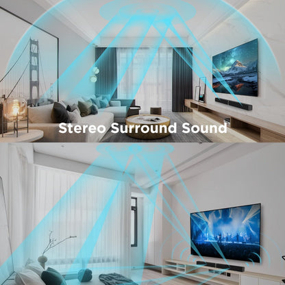 2-in-1 Separable TV Soundbar with Subwoofer – Surround Home Theater Sound Bar for Smart TV, ARC, Optical & AUX Connection, DSP Technology, Infrared Remote Control, Wireless Speaker System