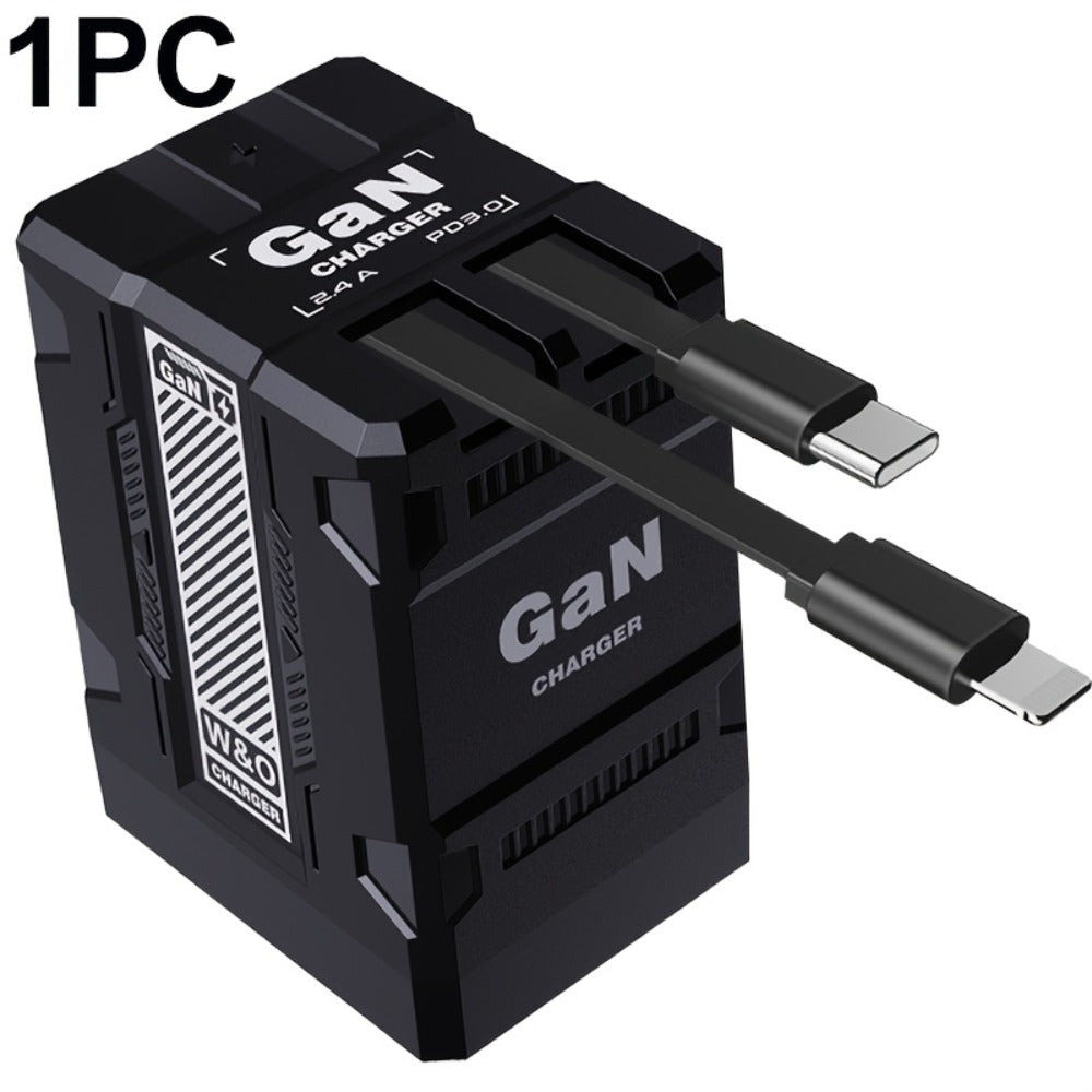 USB-C Wall Charger with Integrated Dual Cables in Single or Two-Piece Packs and Multiple Colors