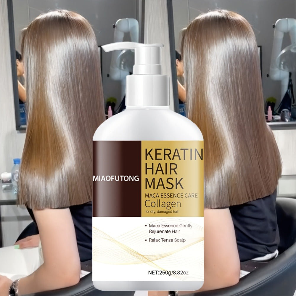 Argan Oil Hair Mask 250g with Castor Oil & Rosemary Oil – Deep Conditioning Collagen Keratin Repair for Dry Damaged Hair, Prevents Split Ends & Breakage, Intense Moisture Restore, All Hair Types