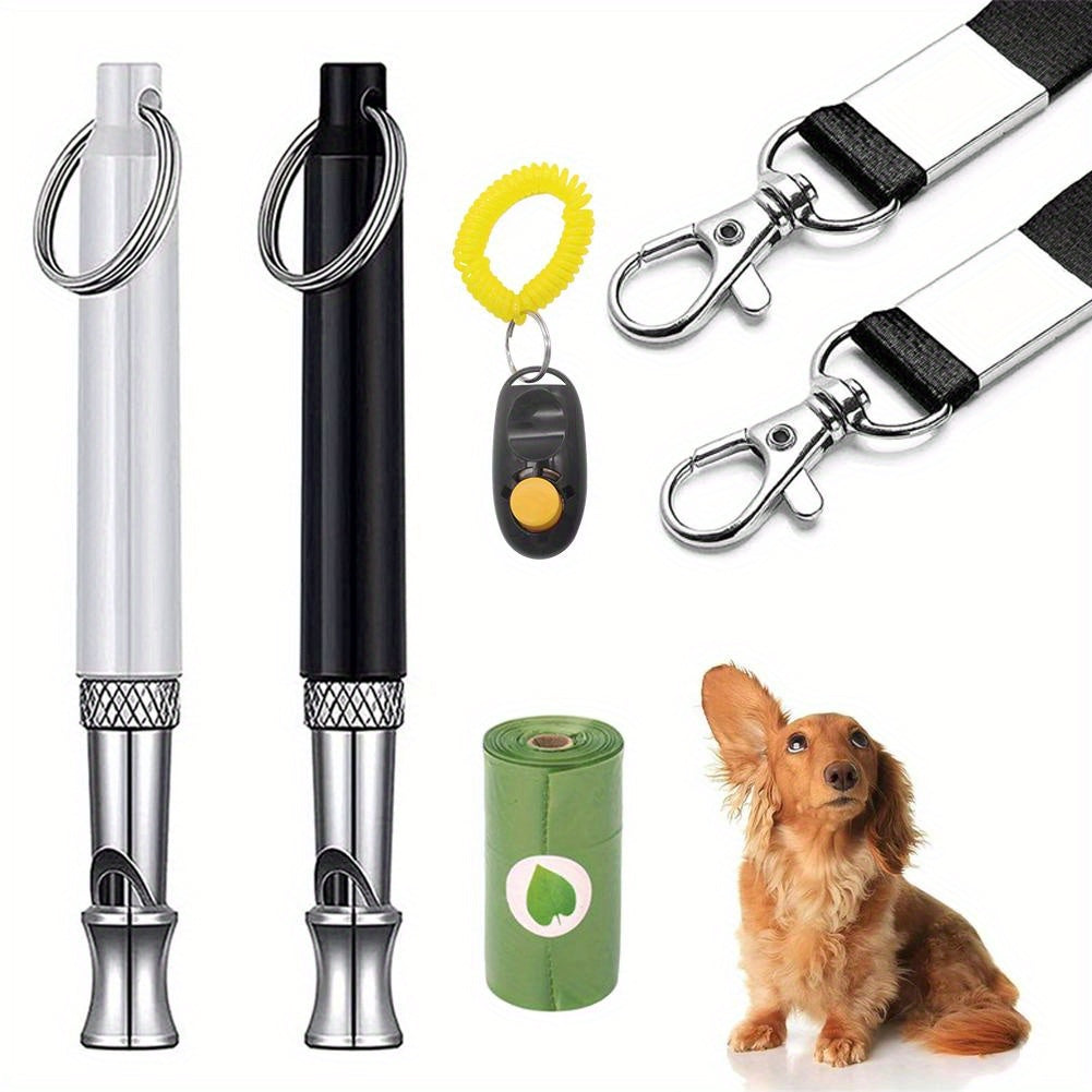 Dog Whistle Ultrasonic Adjustable 6-Pack – High-Frequency Recall Training Whistle with Tether, Stop Barking & Train Dogs of All Breeds
