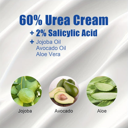 150ml Pump-Bottle 60% Urea and 2% Salicylic Acid Foot Cream with Jojoba, Avocado and Aloe Labeling