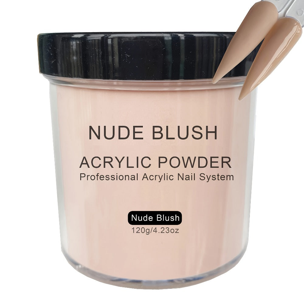 120g Acrylic Nail Powder Jar in Clear, Pinkish, Nude or White for Use with Compatible Acrylic Liquid