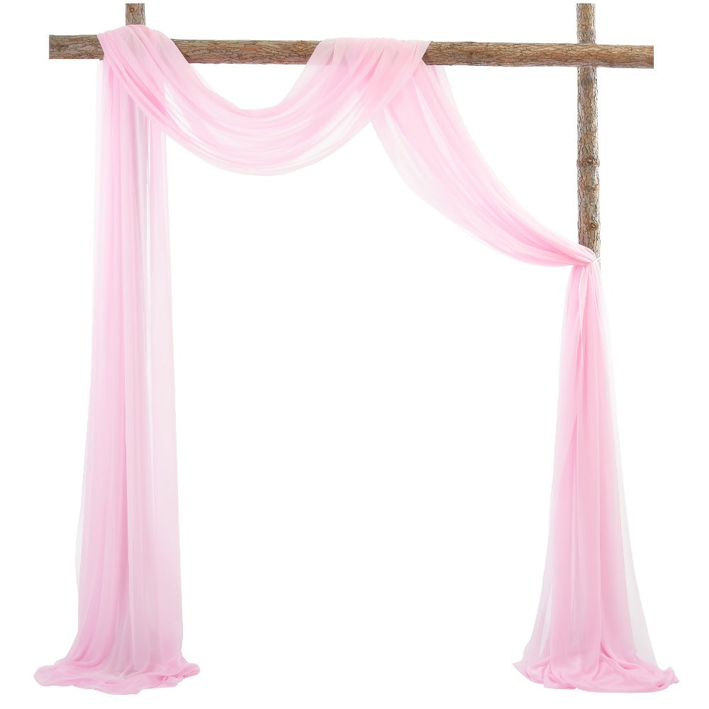 Sheer Yarn Drapery Curtain Party Backdrop 31.5" x 315" – Encrypted Gauze Flutter Streamer for Gender Reveal, Wedding, Birthday, Bridal Shower, Indoor & Outdoor Background Decoration | Reusable & Easy Hang