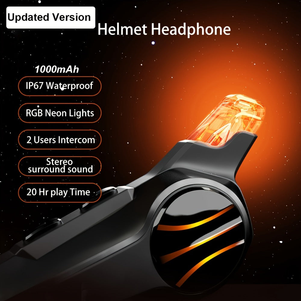 Motorcycle Helmet Bluetooth Intercom Headset – Wireless Real-Time 2-Rider Communication, Compatible with Full Face, 3/4 & Open Face Helmets, Hard Mic & Soft Mic Included, X1 Pro Max
