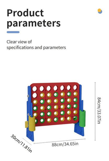 Height Adjustable Giant Connect 4 Game 33–37 Inch – Jumbo 4-in-a-Row Outdoor Yard Game with Quick Release Slider for Teens, Adults & Families, Indoor Outdoor BBQ Birthday Party Tailgate Game Set, Blue Red
