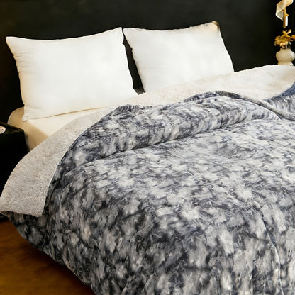 Reversible Sherpa Fleece Comforter Set in 40 Size and Color Options for Twin XL, Full, Queen or King Beds