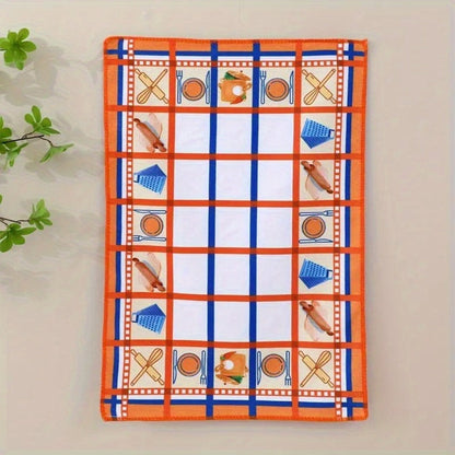 Six-Piece Printed Kitchen Towel Set, Approximately 60 x 40cm Each in Combination A or B Designs