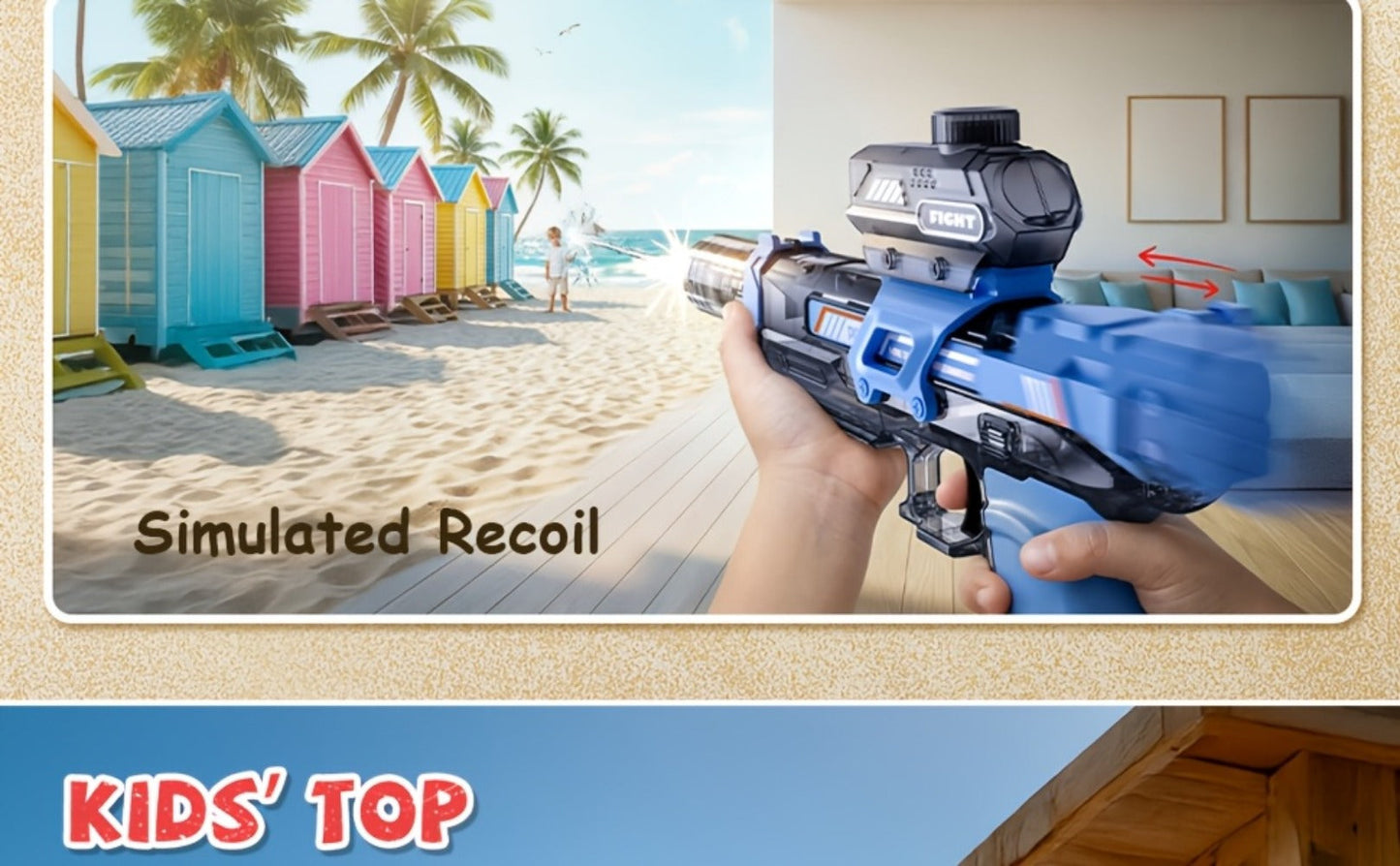 Two-Piece Electric Light-and-Sound Water Blaster Sets in 727 or 737 Models and Blue or Black Colors