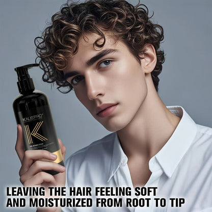 Men's Curl Cream Sulfate-Free 10.14oz - Frizz Control Styling Cream for Wavy & Curly Hair | Controlled Hold, Boosts Shine & Hydration | No Sticky Residue | Curly Guy Method Approved