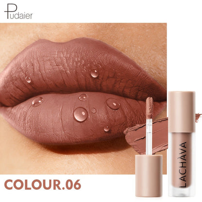 Velvet Matte Liquid Lip Color in Five Coordinated Nude-Tone Shades with 7.4cm Square Tube and Wand