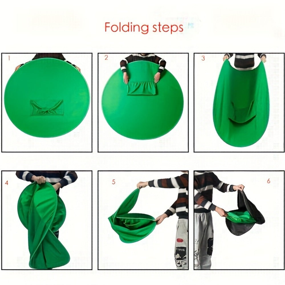 Chair-Mount Green Screen Backdrop in Medium or Large, Foldable Chroma Key Background for Video Calls
