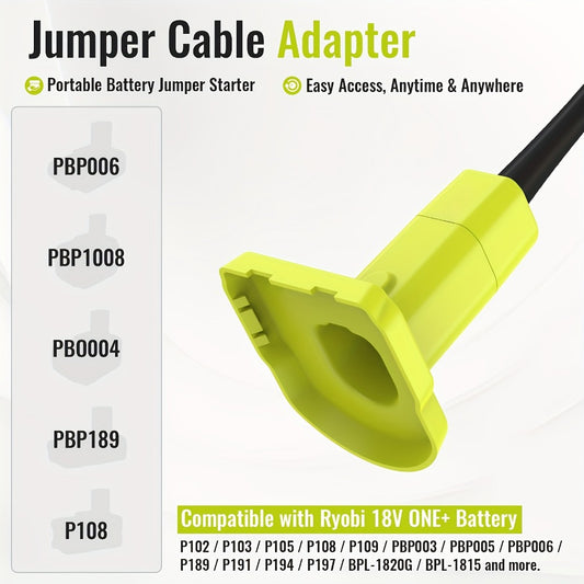 Jumper Cable Clamps Compatible with Ryobi 18V & Dewalt Battery | 5.9ft 12AWG Portable Jump Starter Booster Cables Automotive Battery Jumper Starter Kit for Car Jump Starting Power Tool Battery