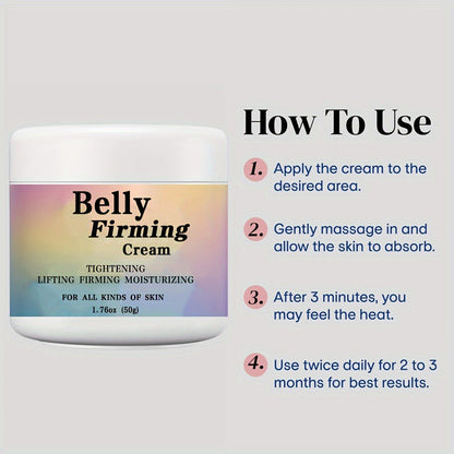 Body Cream 50g Jar with Caffeine Shea Butter Vitamin E and Macadamia Oil for External Belly Arm and Body Use