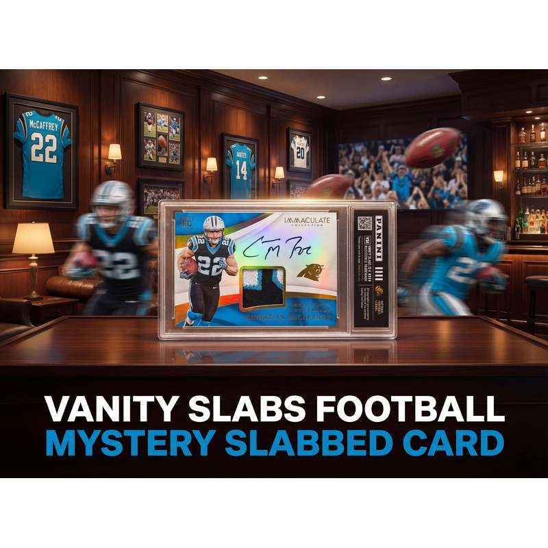 Sports Trading Cards, Football Vanity Slab with Red Label or Two-Slab Options for Display Collections
