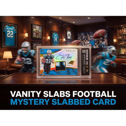 Sports Trading Cards, Football Vanity Slab with Red Label or Two-Slab Options for Display Collections