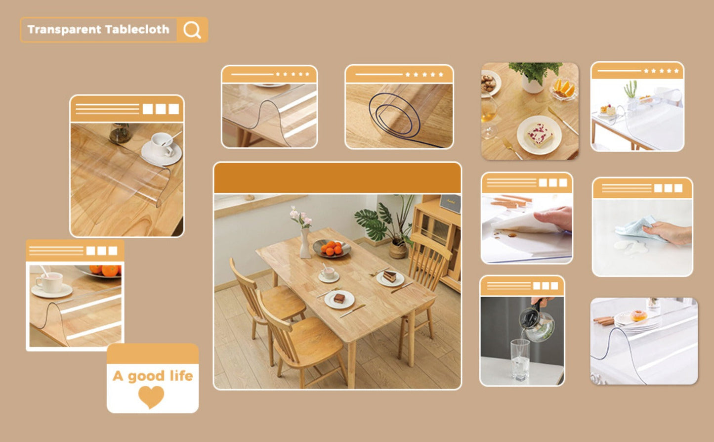 Clear PVC Tablecloth Table Protector 1.5mm Thick Transparent Table Cover Heat Resistant Scratch Resistant Waterproof Desk Mat for Dining Table Home Office Restaurant Coffee Table Multiple Sizes