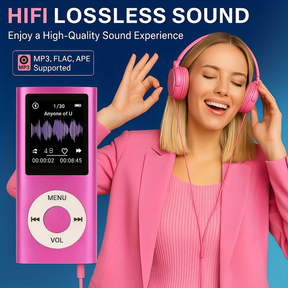 Portable MP3 MP4 Player with 128GB Expandable Storage, Lossless Audio FLAC MP3 WMA APE, Video Playback, E-Book Reader, LCD Screen, Alloy Body, Ideal for Music Travel Offline Listening