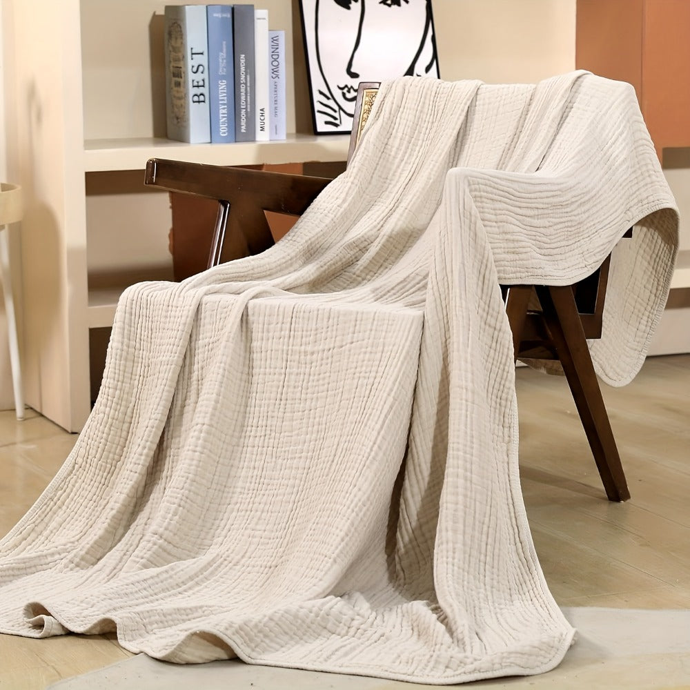 Morandi Cotton Muslin Blanket 6-Layer – Soft Gauze Throw for Couch & Bed, Lightweight Breathable All Season, Machine Washable, 6 Colors