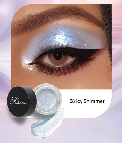 Shimmer Jelly Eyeshadow 2 Pack – Icy Cool Tone Frosty Glow Gel Eye Makeup, Long-Lasting Non-Creasing Blendable Formula, High Shine Luminous Finish for Holiday Party Glam
