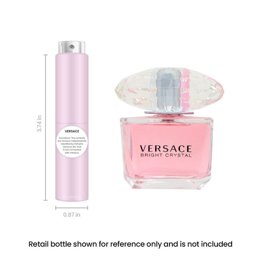 Versace Bright Crystal EDT Travel Spray 5ml - Fruity Floral Women's Perfume with Pomegranate, Peony & Yuzu, Portable Atomizer, Authentic Scent Rebottled by Perfume Ventures Inc.