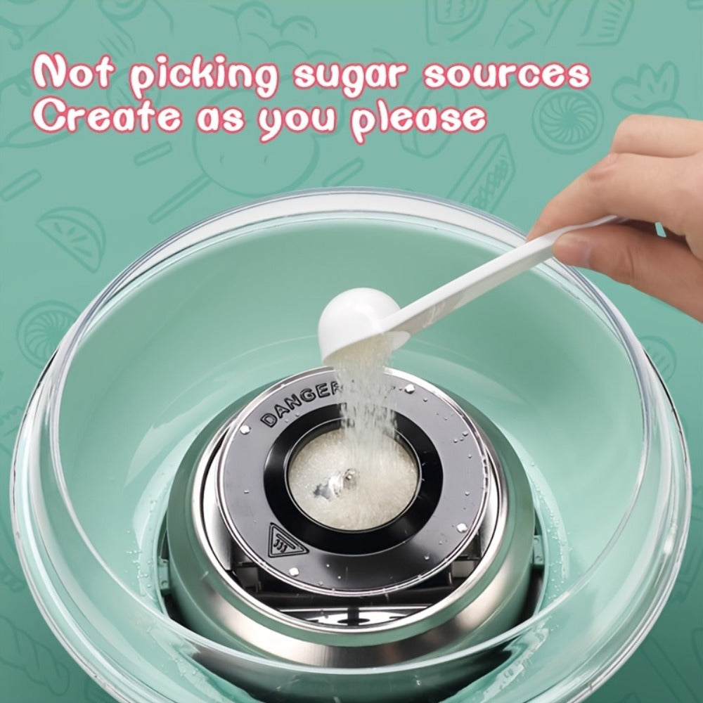 Cotton Candy Machine for Home & Commercial Use – Desktop Tabletop Floss Maker, Food-Grade Anti-Scald Design, Makes Colorful Fancy Spun Sugar, Includes Colored Sugar & Rolling Sticks