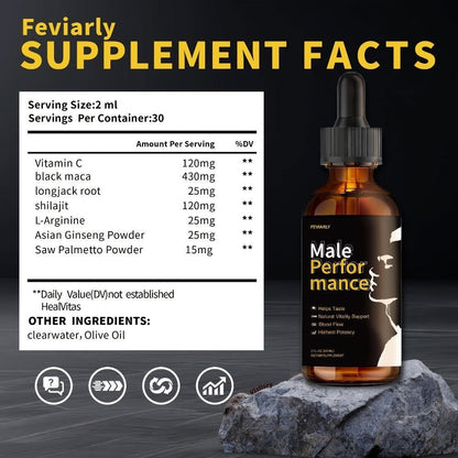 Feviarly Liquid Dietary Supplement Drops in Amber Bottles with Dropper Closures and One-, Two- or Three-Bottle Options