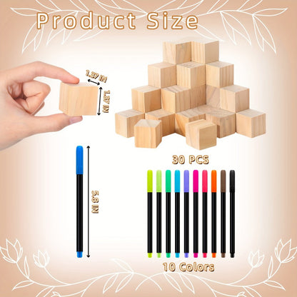 Wooden Block Stacking Party Game in Five Classic, Floral, Greenery, Fox or Bear Style Options