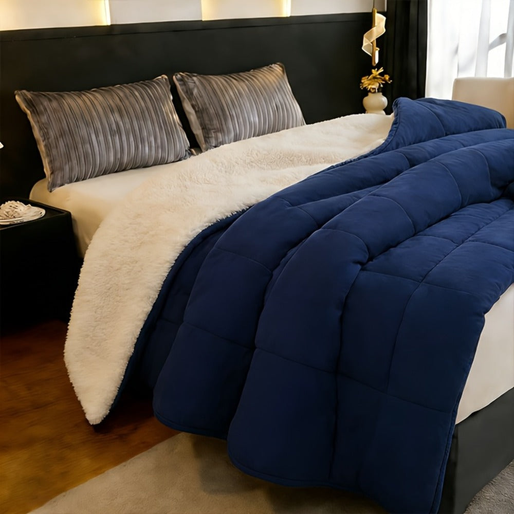 Reversible Sherpa Fleece Comforter Set in 40 Size and Color Options for Twin XL, Full, Queen or King Beds