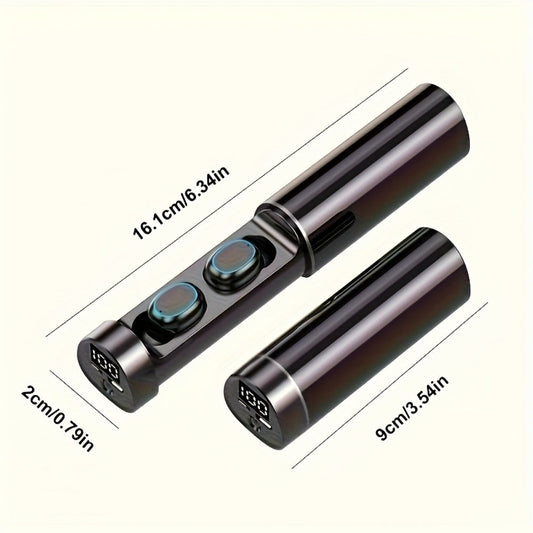 Wireless Earbuds with Built-In Torchlight Hi-Fi Sound Touch Control Mic Sound Isolation USB Rechargeable Case for Gaming Outdoor Sports Running All Smartphones
