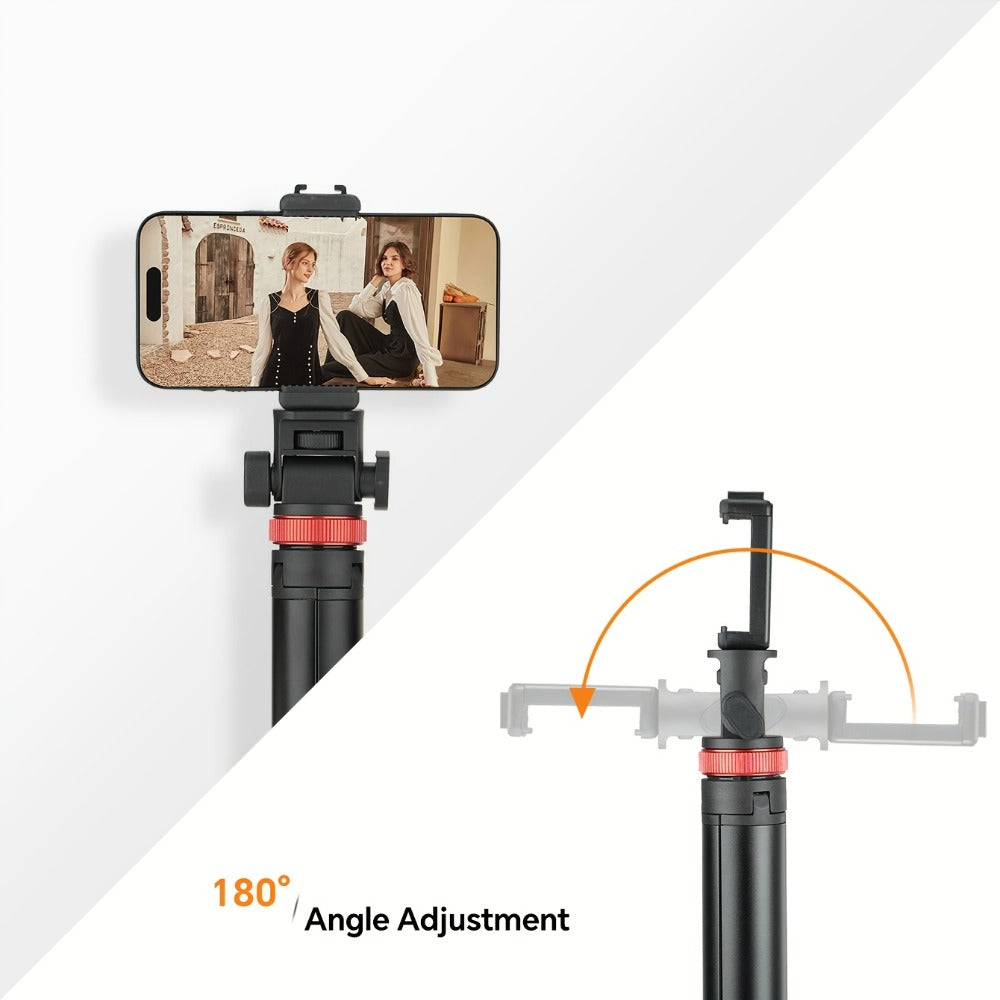 83 Inch Tall Phone Tripod Adjustable with Wireless Remote & Stable Base, Upgraded Extra-Tall Retractable Stand for iPhone 17/15/14
