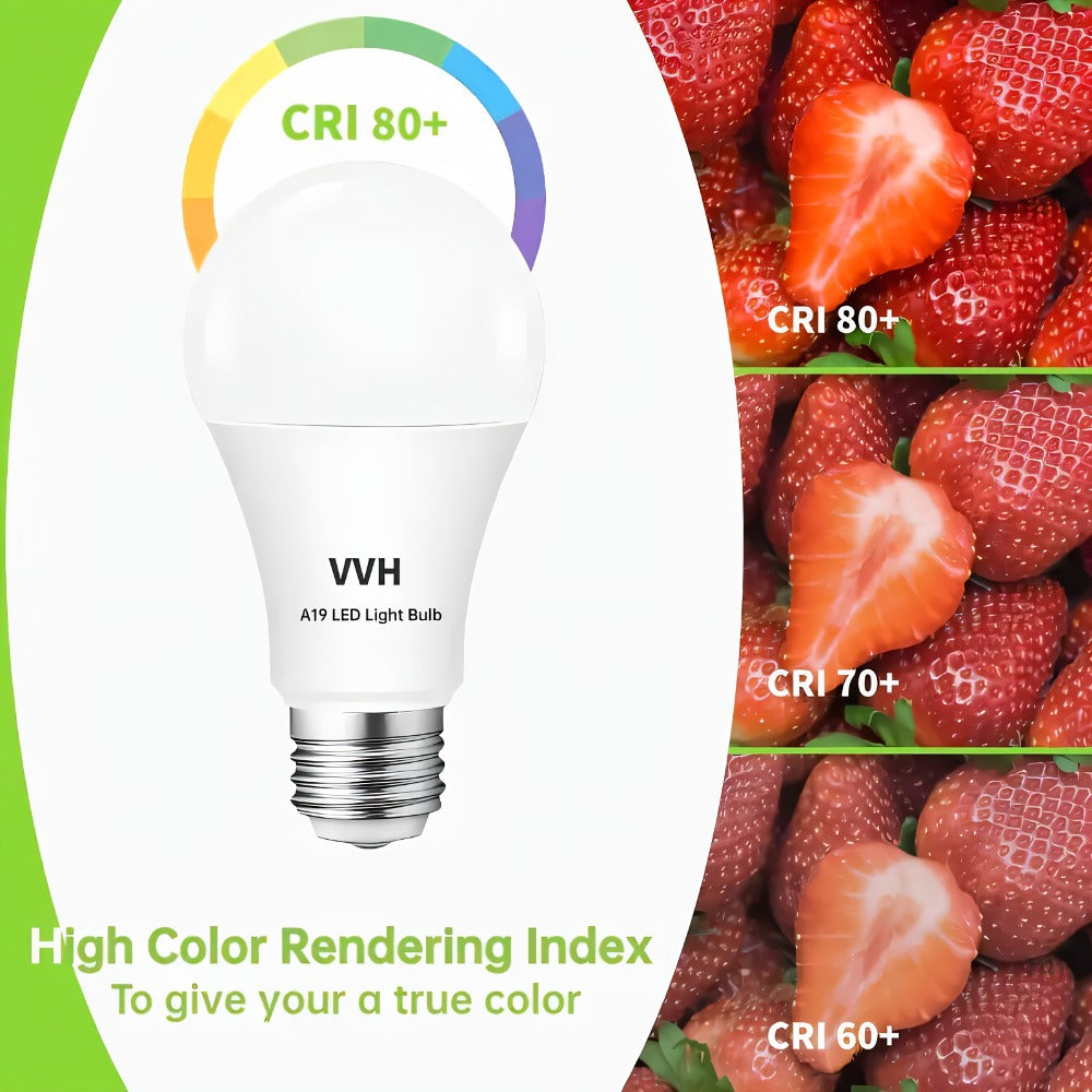 Three-Way A19 LED Bulbs with E26 Base, 1500 Lumens and 2700 K or 5000 K Light, Four-Pack for Floor and Table Lamps