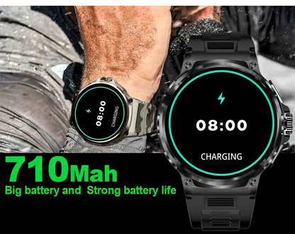 Smart Watch 1.85-Inch Round Display with 710mAh Battery, Wireless Calling and Silver or Black Band
