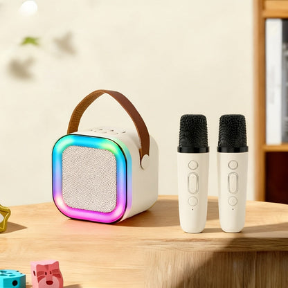 Portable Karaoke Speaker Set with Two Wireless Microphones and Three-Piece Checkout Bundle for Home Events