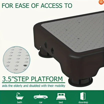 Adjustable One-Step Platform Stool, 18.5 x 15 x 5 Inches with Textured Top and Four Color Options