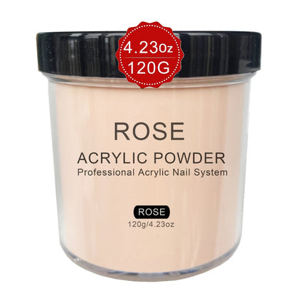120g Acrylic Nail Powder Jar in Rose, Almond, Peach or Natural Pink for Use with Compatible Acrylic Liquid