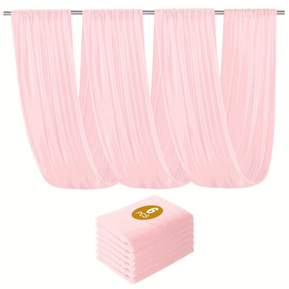 Six-Pack 63-by-118-Inch Sheer Chiffon Wedding Drape Curtains in 12 Source-Labeled Color Options